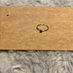 Elegant Silver Nose Ring with Blue Accent